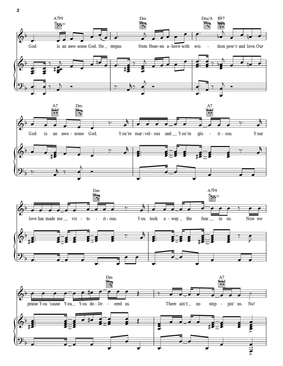 He Reigns Piano, Vocal, Guitar scores gallery preview page 2