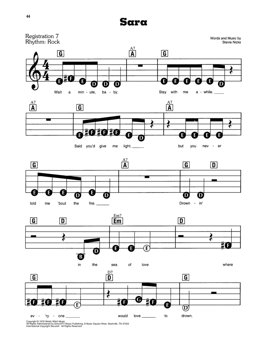 Sara Electronic Keyboard scores gallery preview page 1