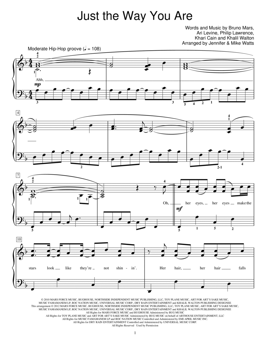 Just The Way You Are Piano Method scores gallery preview page 1