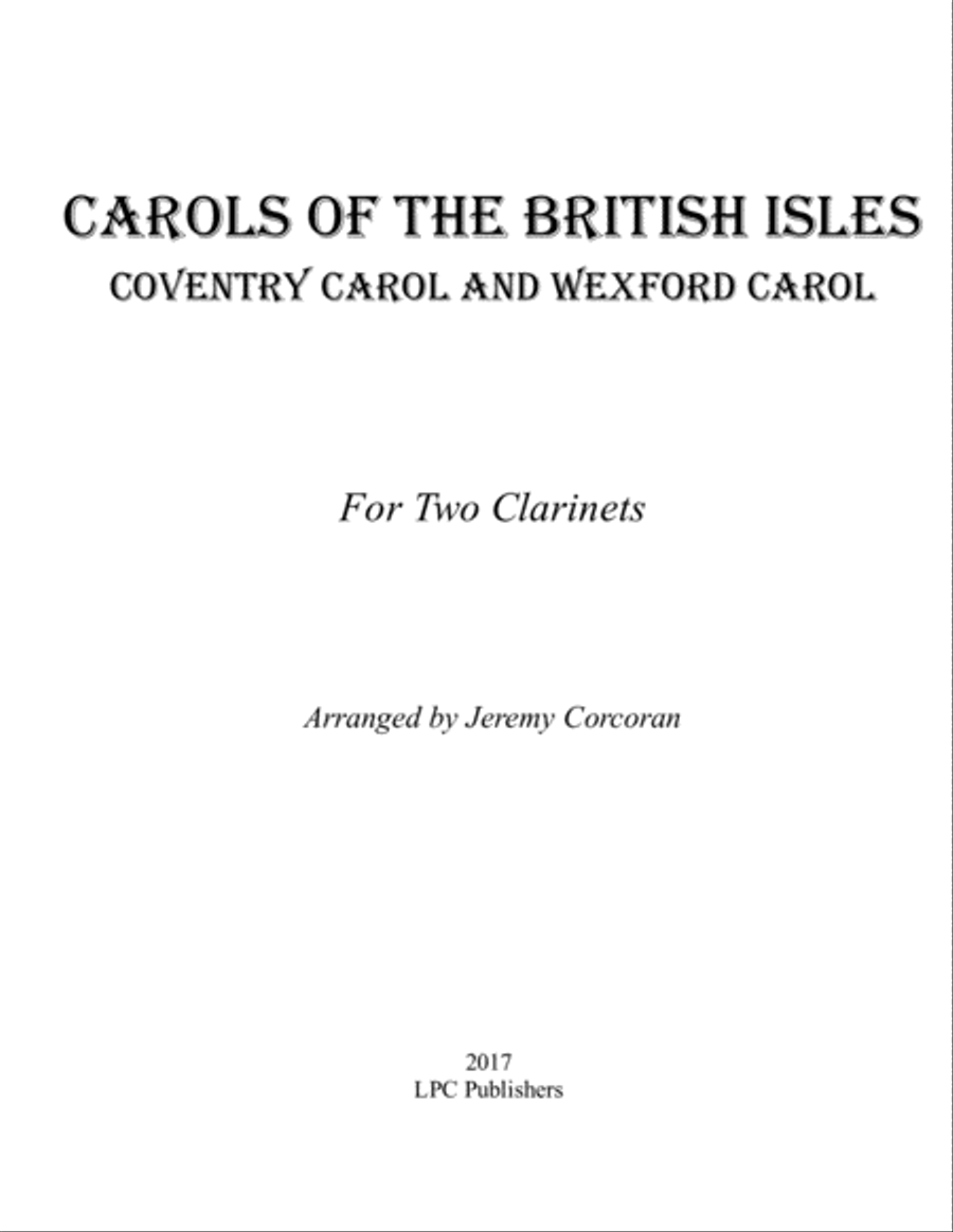 Carols of the British Isles For Two Clarinets Clarinet Duet scores gallery preview page 1