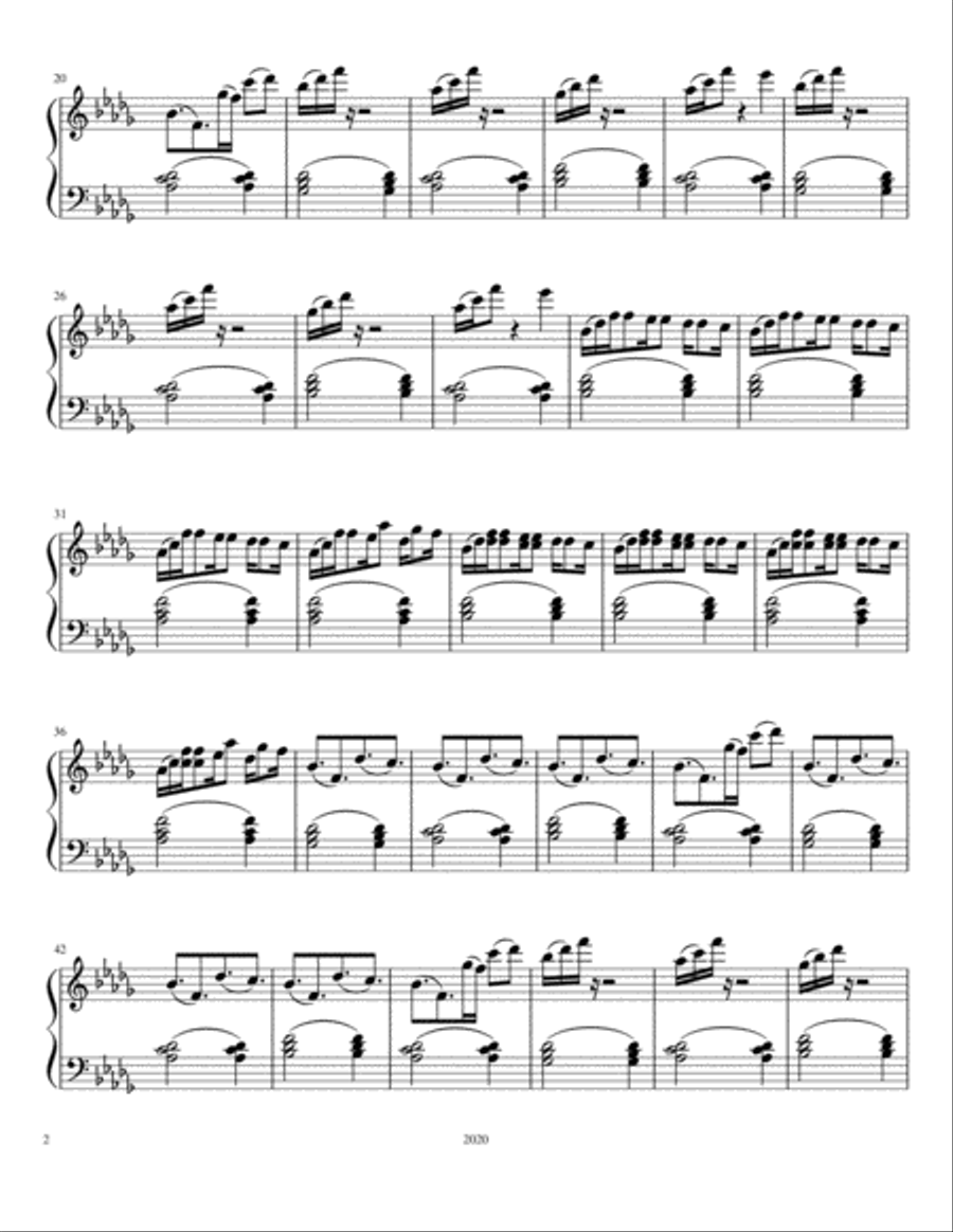 Moonlight - Beautiful Insanity (Elijah Jones/ Piano Sheet Music) Piano Solo scores gallery preview page 2