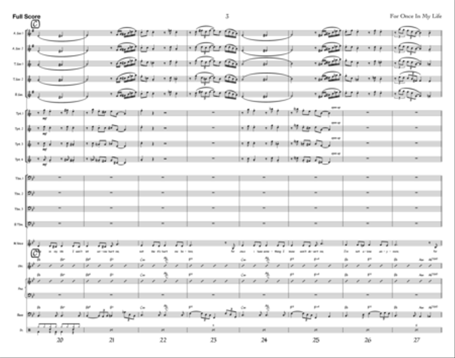 For Once In My Life Jazz Ensemble scores gallery preview page 3