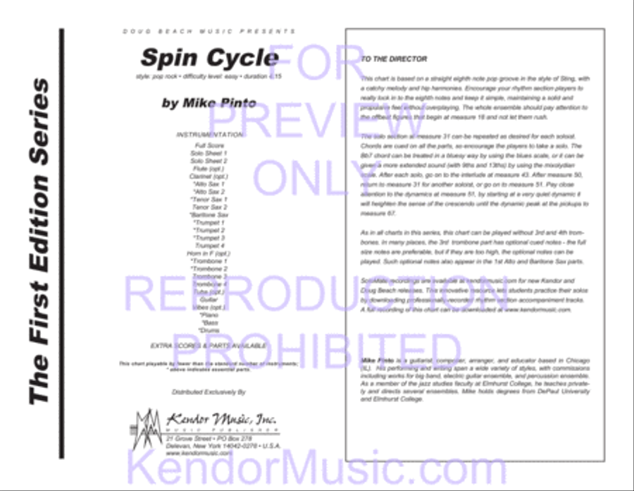 Spin Cycle (Full Score) Jazz Ensemble scores gallery preview page 2