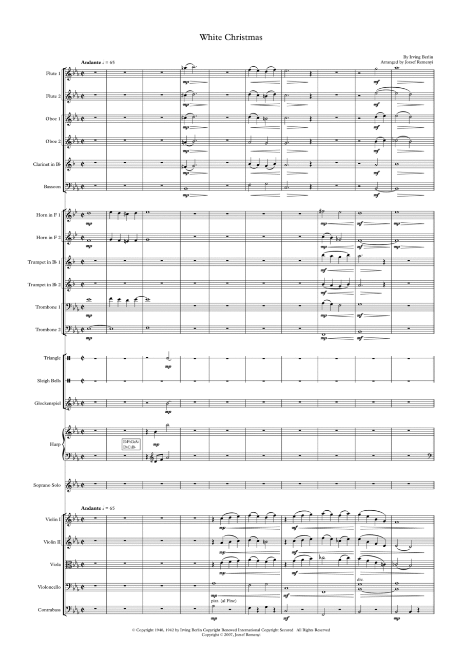 White Christmas Full Orchestra scores gallery preview page 1