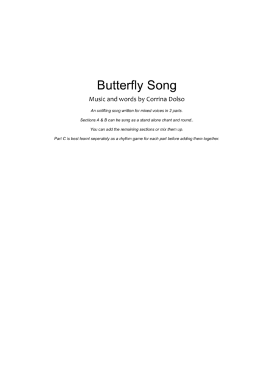 Butterfly Song Choir scores gallery preview page 1