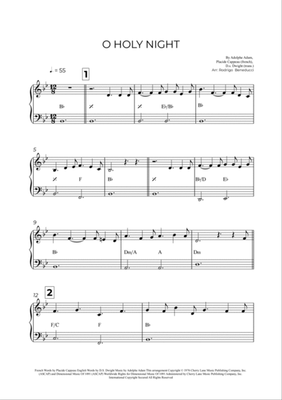 O Holy Night Easy Piano scores gallery preview page 2