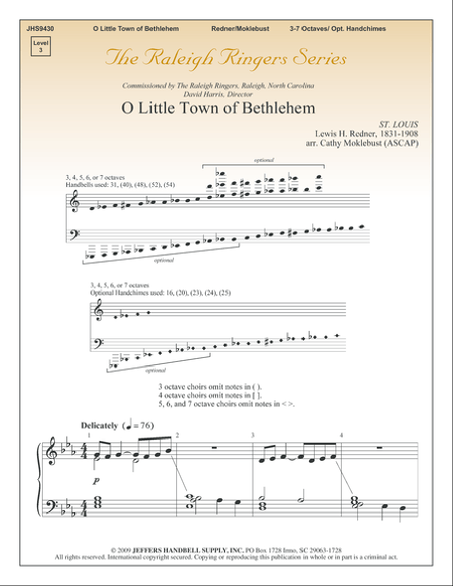 O Little Town of Bethlehem Handbell Choir scores gallery preview page 1