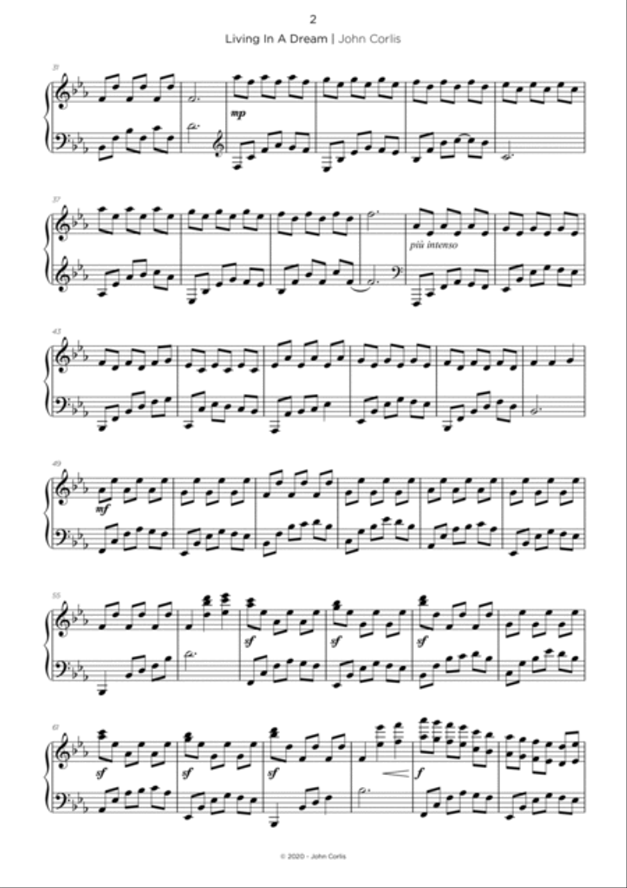 Living In A Dream Piano Solo scores gallery preview page 2