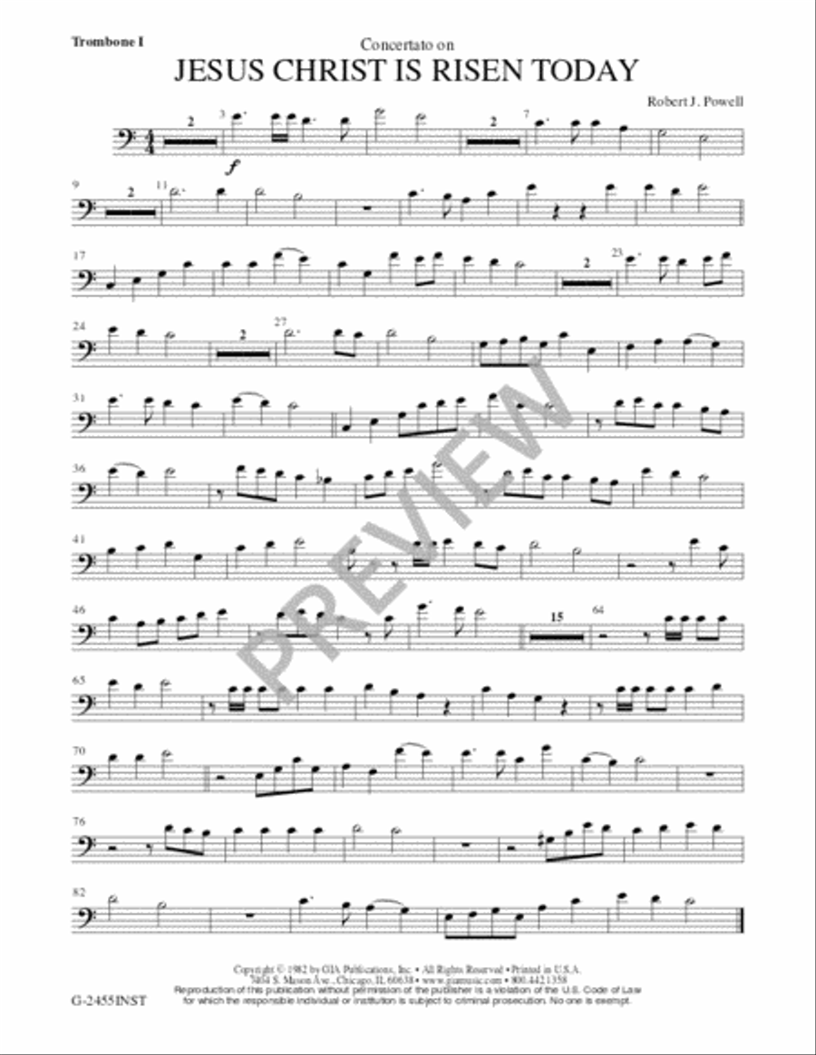 Jesus Christ Is Risen Today - Instrument edition Trombone scores gallery preview page 4
