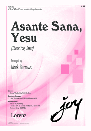 Asante Sana, Yesu (Thank You, Jesus)