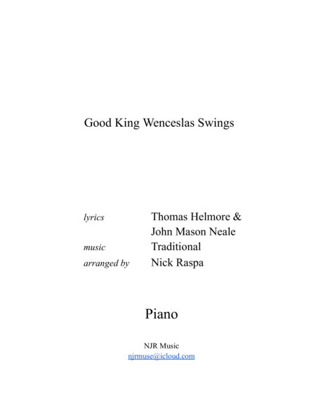 Good King Wenceslas Swings (advanced intermediate piano) image number null