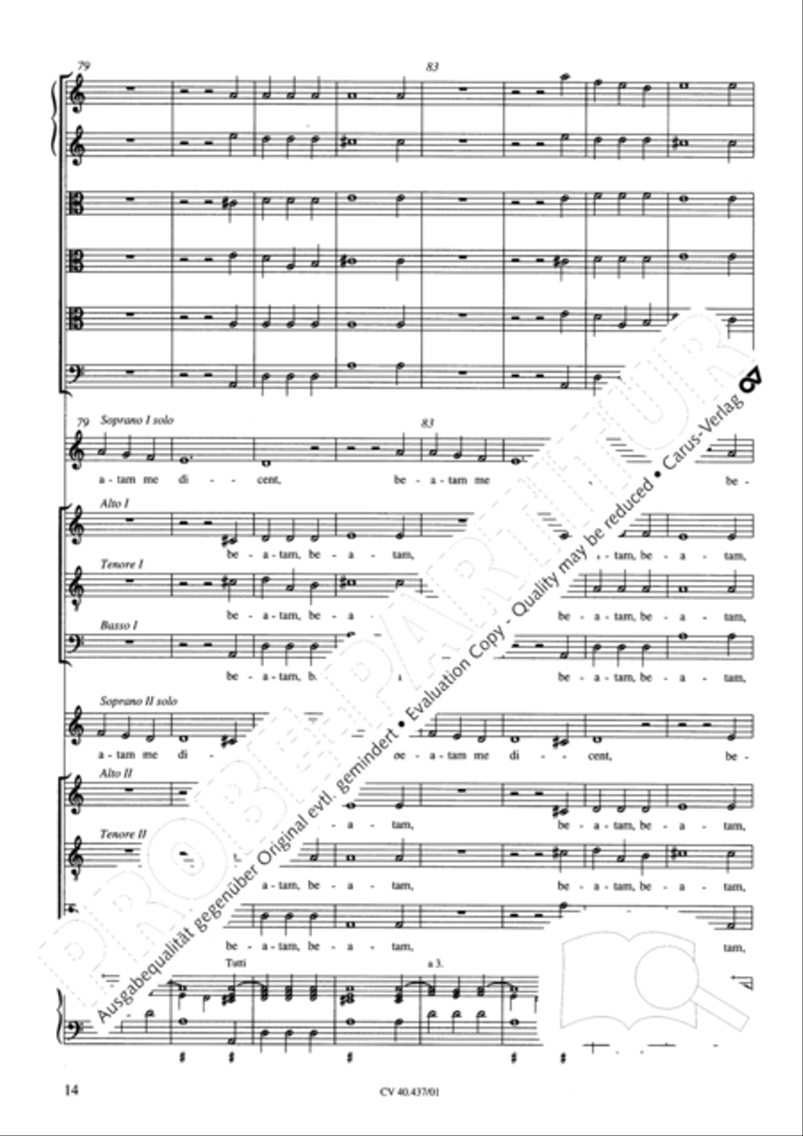 Magnificat a 8 voci con 6 vel 10 istromenti 4-Part scores gallery preview page 10