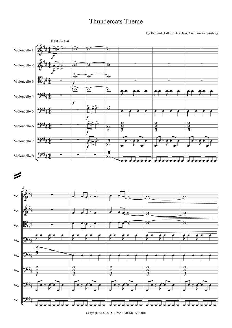 Thundercats String Orchestra scores gallery preview page 1