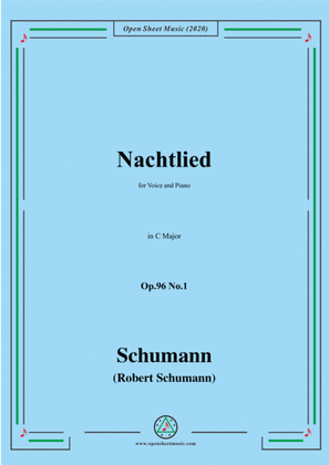 Book cover for Schumann-Nachtlied,Op.96 No.1,in C Major,for Voice and Piano