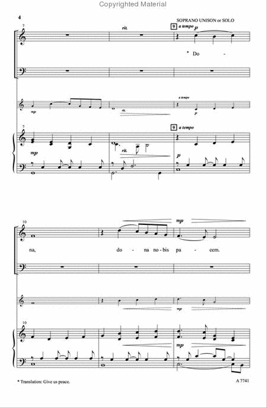 Pacem Pacem 4-Part scores gallery preview page 3