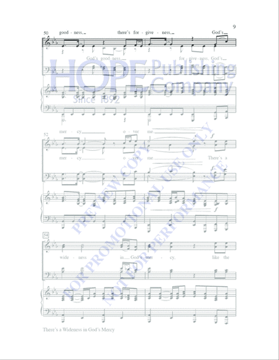 There's a Wideness in God's Mercy 4-Part scores gallery preview page 9