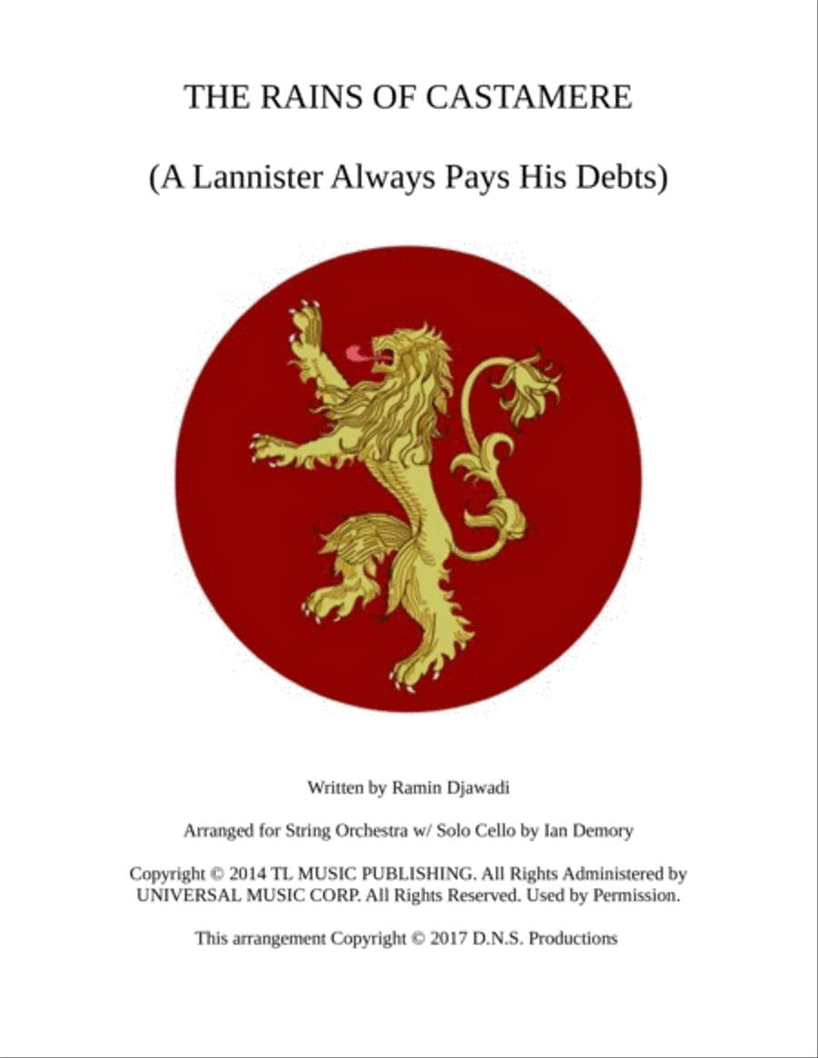 The Rains Of Castamere String Orchestra scores gallery preview page 1