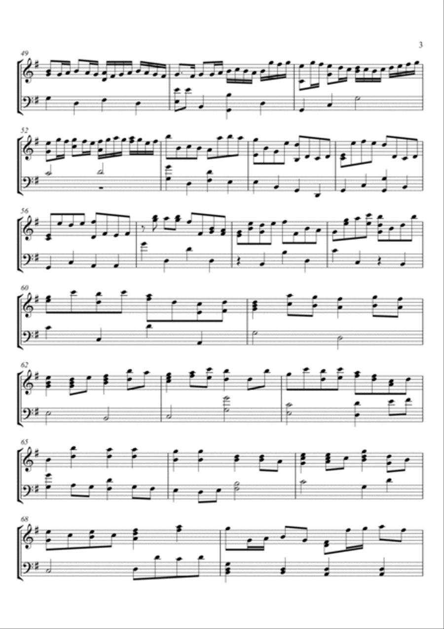 Johann Pachelbel - Canon in D - G major key Small Ensemble scores gallery preview page 3