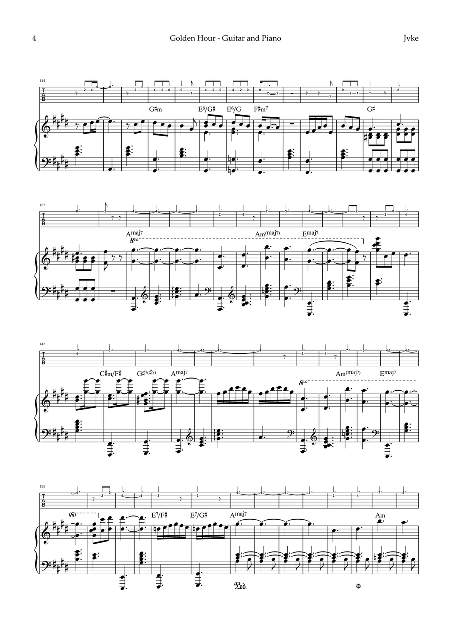 Golden Hour Acoustic Guitar scores gallery preview page 4