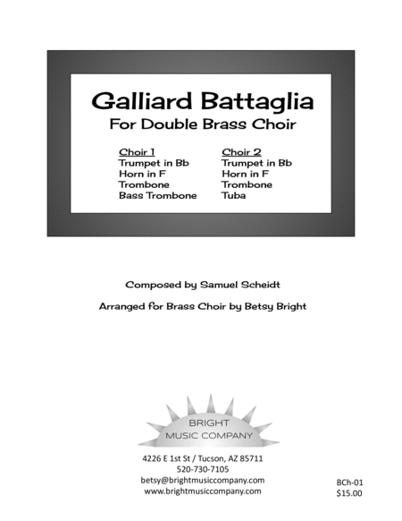 Galliard Battaglia for Double Brass Choir (8-part) image number null