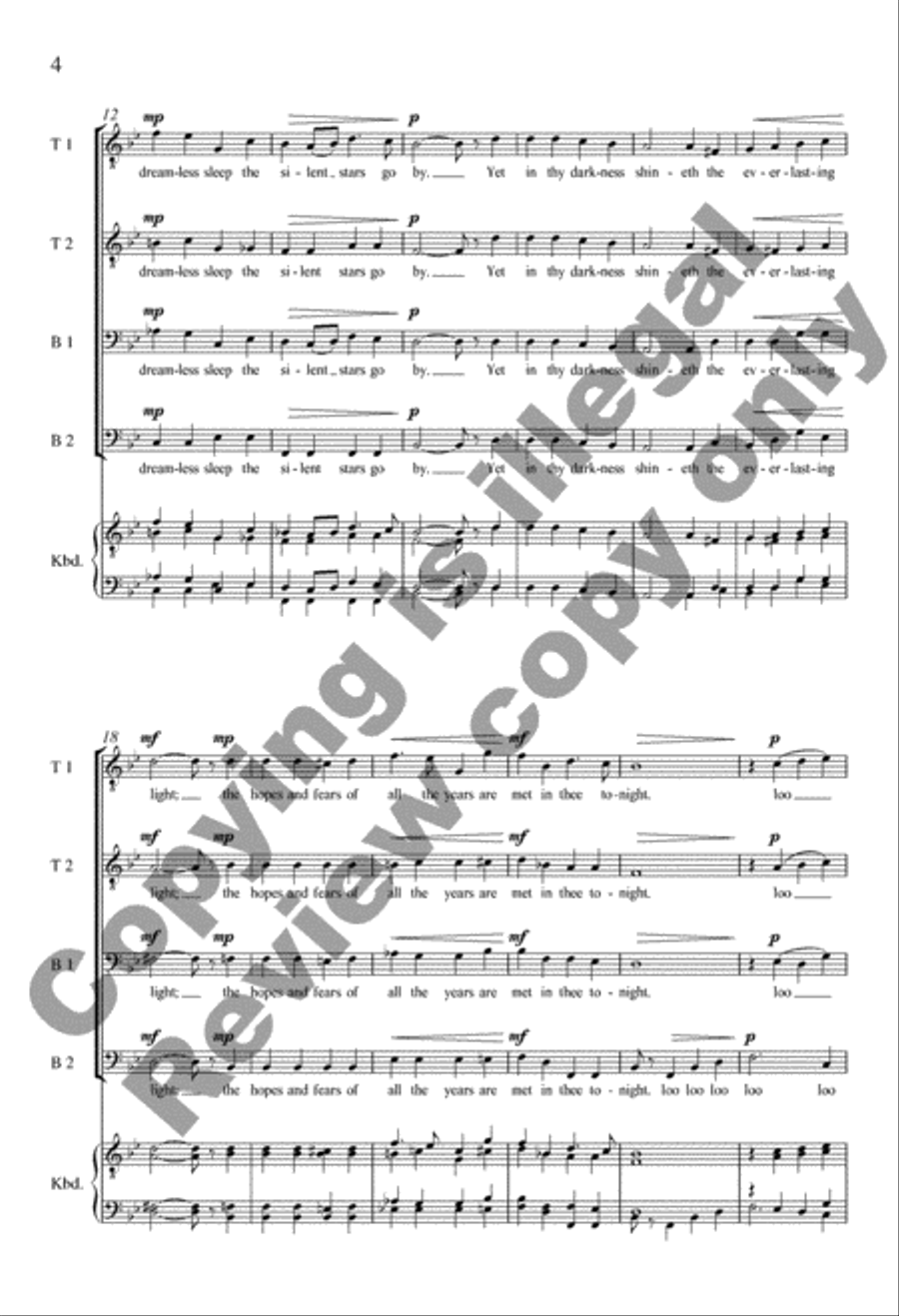 O Little Town of Bethlehem TTBB scores gallery preview page 4