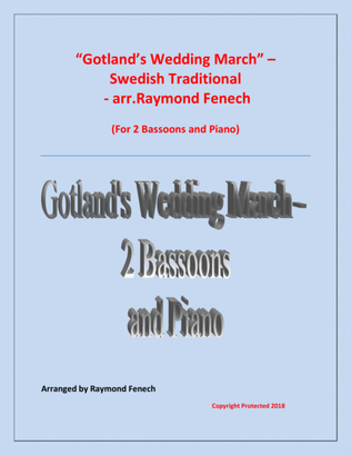 Gotland's Wedding March - Traditional - 2 Bassoons and Piano