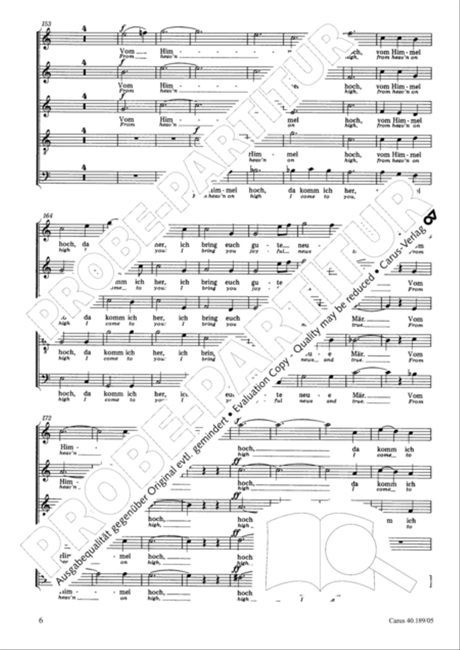 From heav'n on high (Vom Himmel hoch) SSATB scores gallery preview page 7