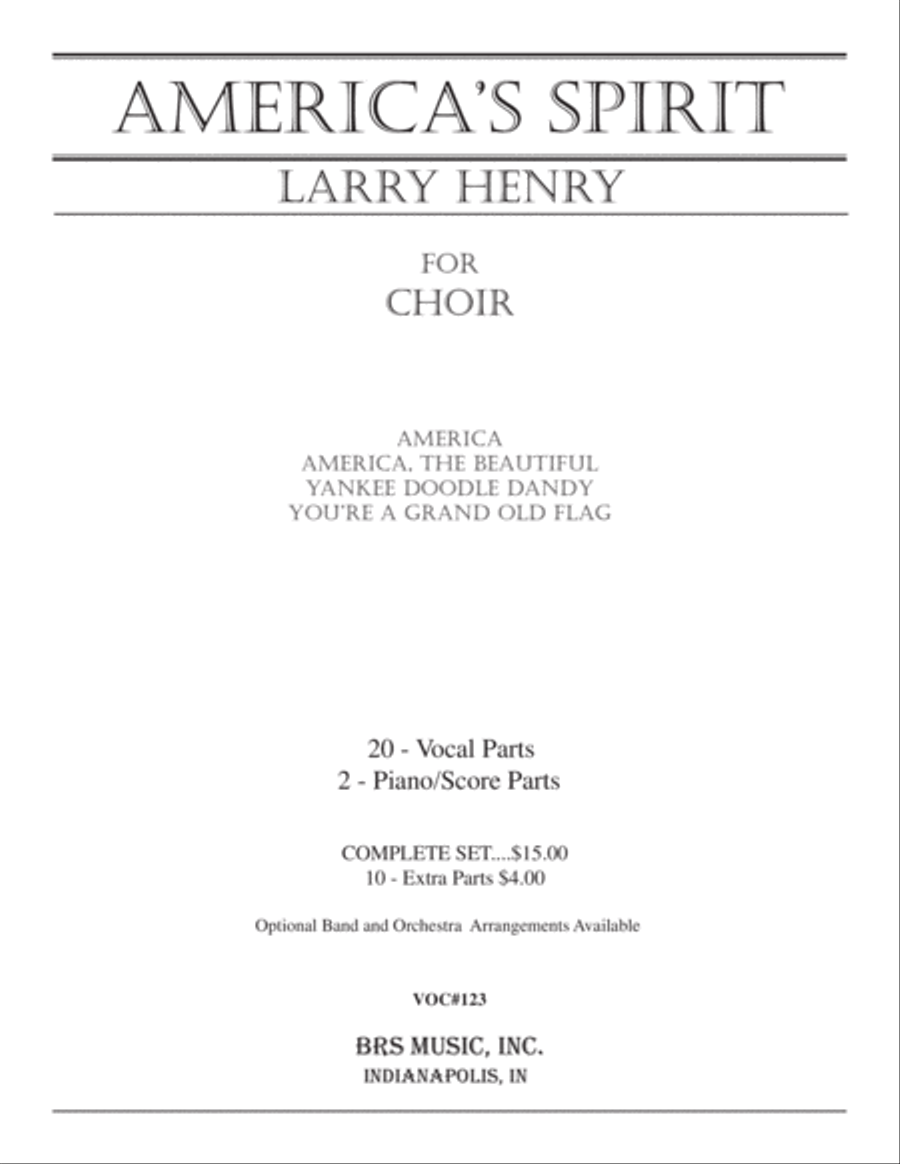 America's Spirit America's Spirit Choir scores gallery preview page 1