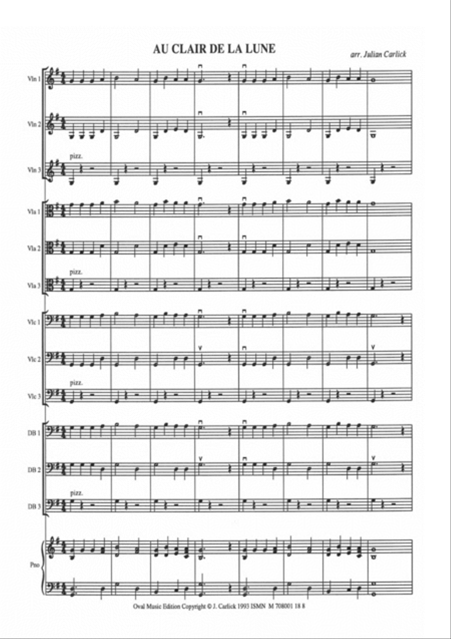 Au Clair de Lune & Drunken Sailor - Score Only Score scores gallery preview page 3