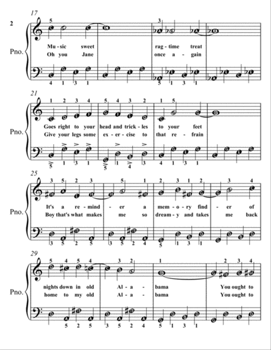 Alabama Jubilee Easy Piano Sheet Music Easy Piano scores gallery preview page 3