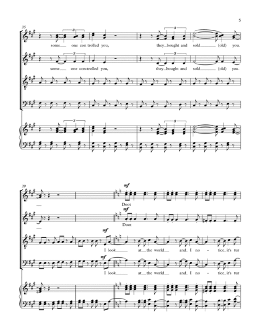 While My Guitar Gently Weeps 4-Part scores gallery preview page 5