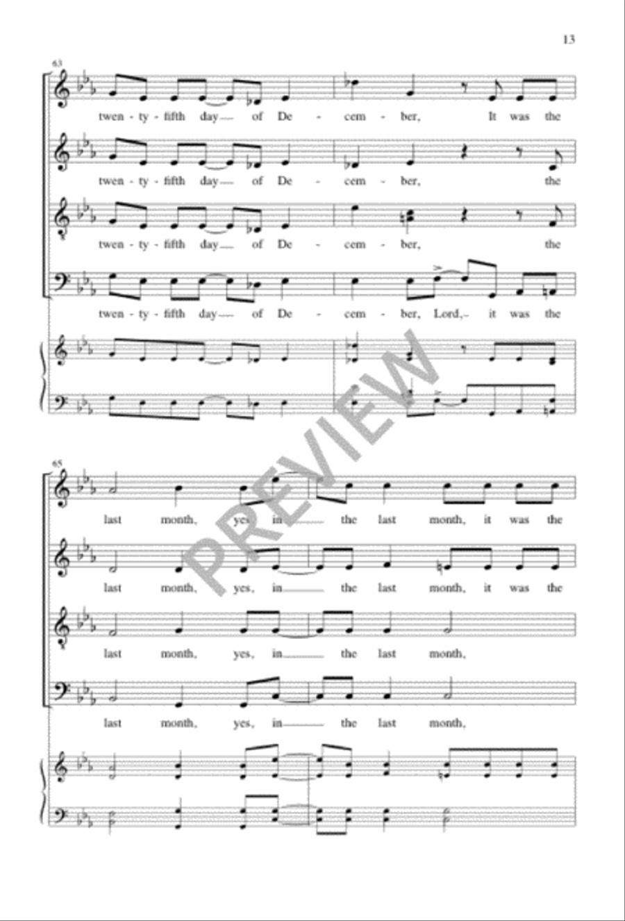 What Month Was Jesus Born In? 4-Part scores gallery preview page 13
