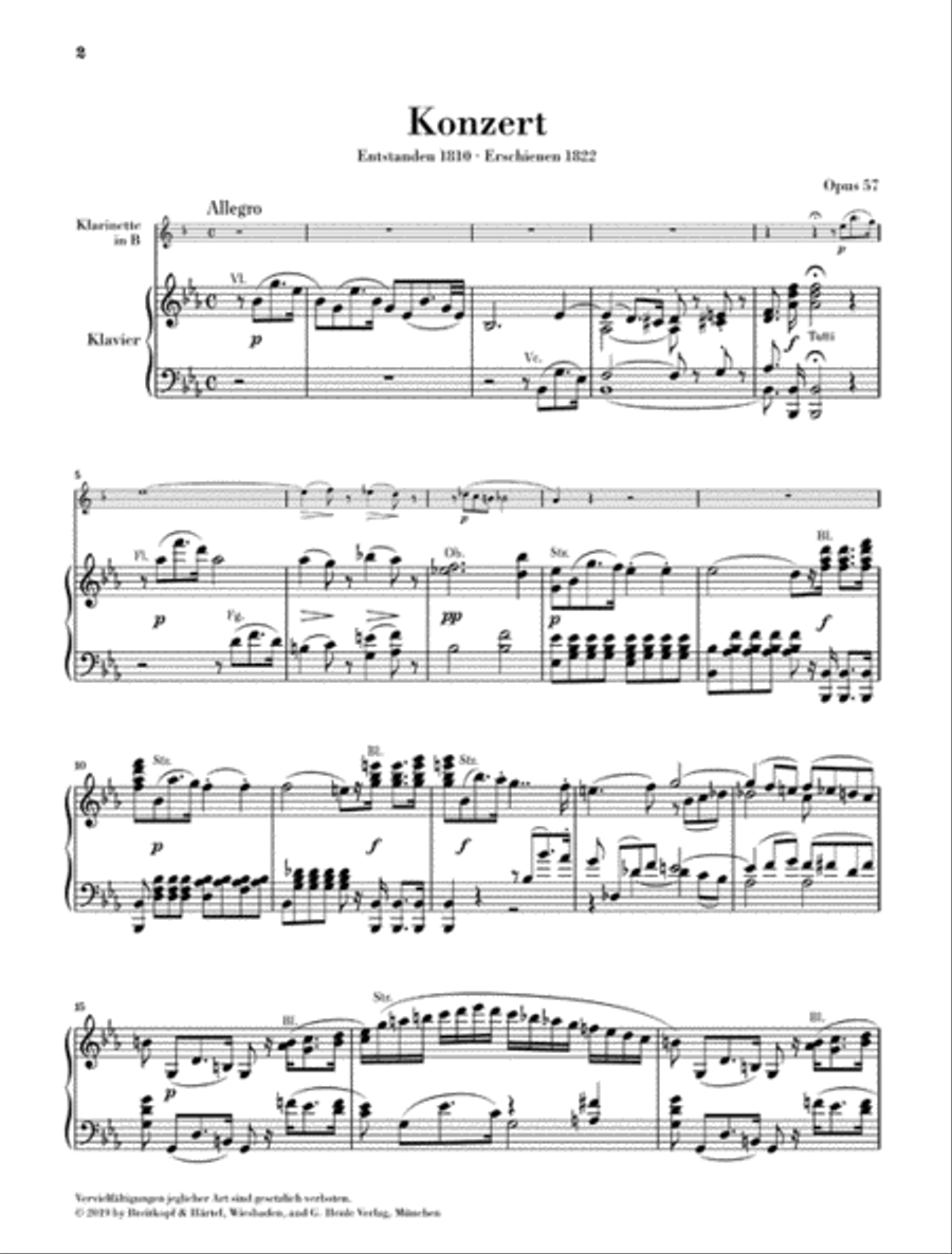 Clarinet Concerto No. 2 in E-Flat Major, Op. 57 Clarinet Solo scores gallery preview page 2