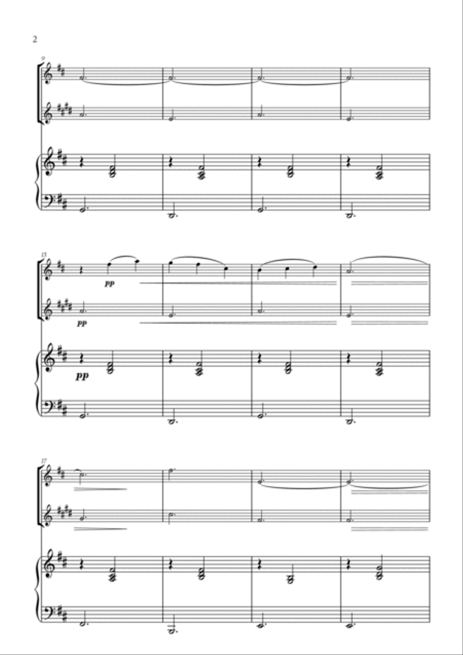 Erik Satie - 3 Gymnopédies (for Flute, Trumpet and Piano) Flute scores gallery preview page 2