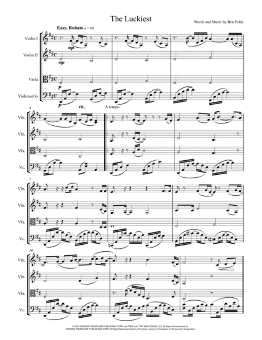 The Luckiest String Quartet scores gallery preview page 4