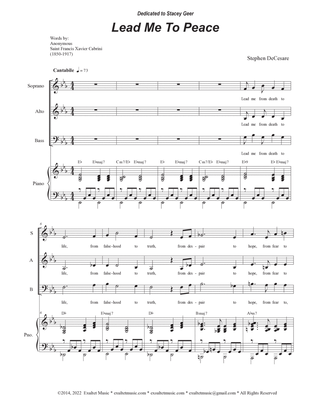 Lead Me To Peace (Soprano Solo and with Vocal Trio - (SAB)
