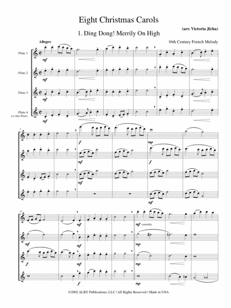 Eight Christmas Carols for Flute Quartet