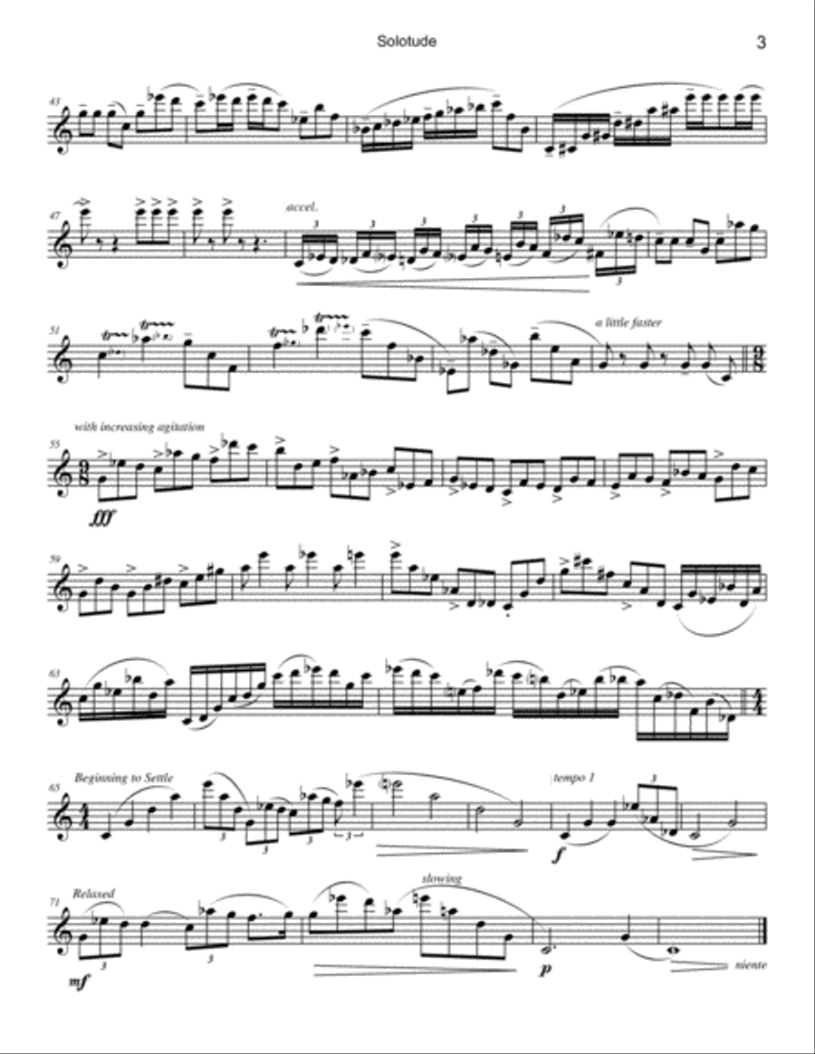 SOLOTUDE - original composition for SAXOPHONE Woodwind Quartet scores gallery preview page 2