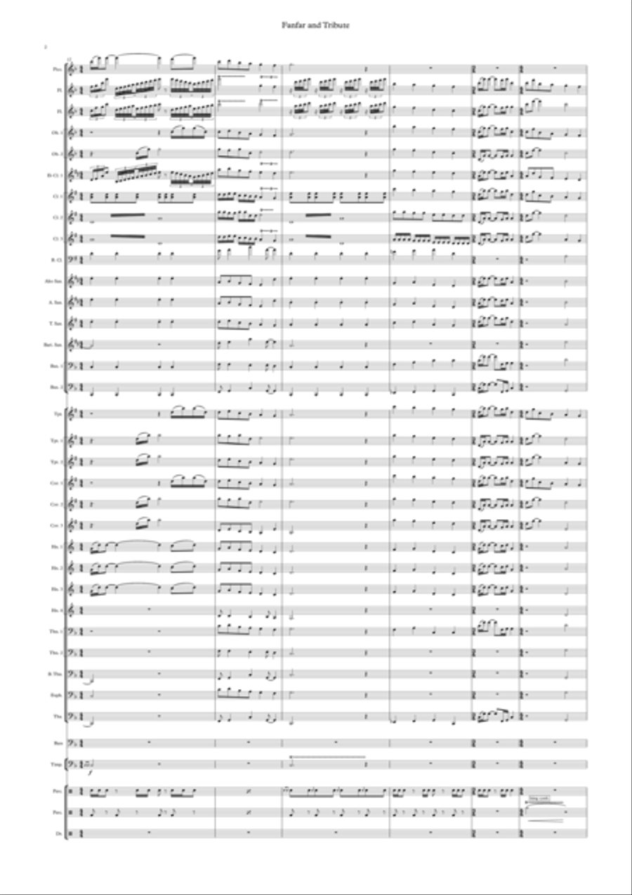 Fanfar and Tribute Fanfar and Tribute Marching Band scores gallery preview page 2