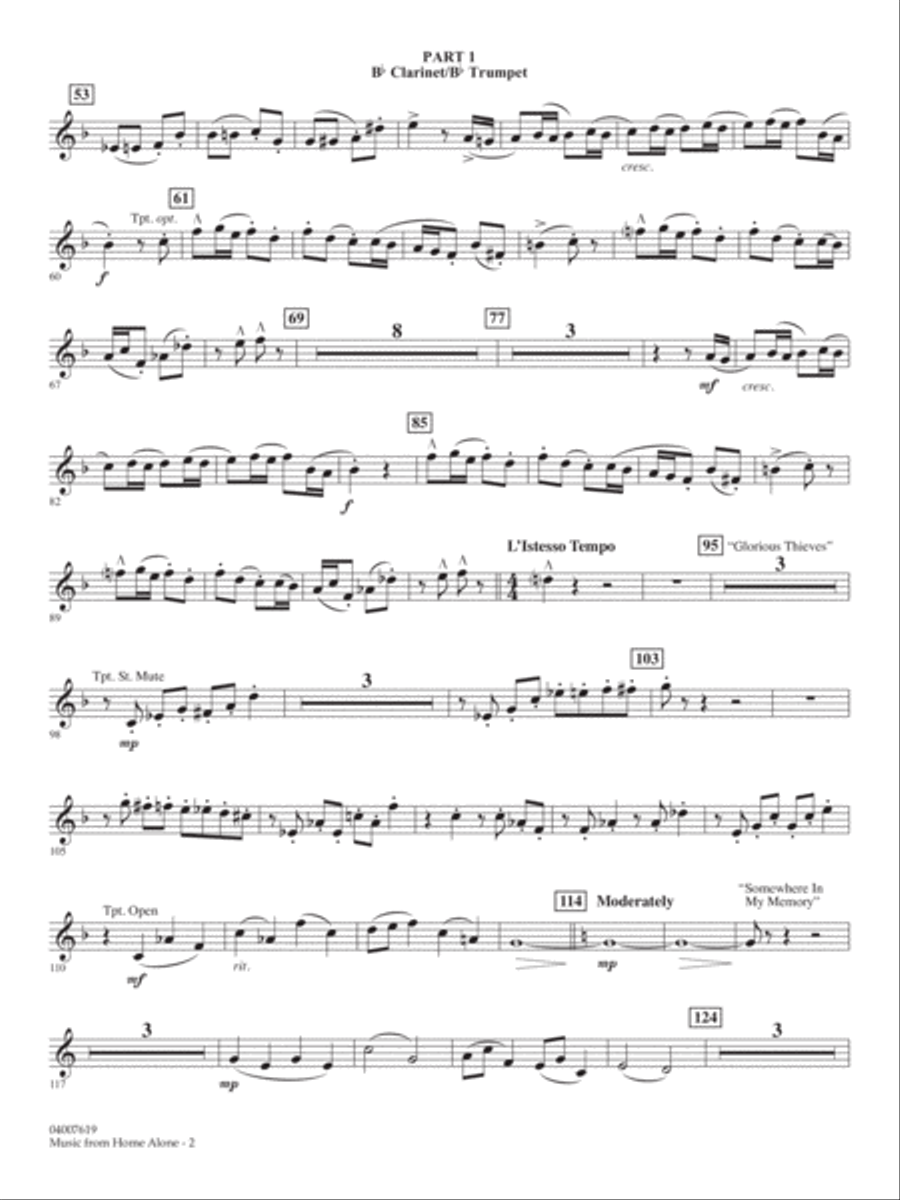 Music from Home Alone - Pt.1 - Bb Clarinet/Bb Trumpet Concert Band scores gallery preview page 2