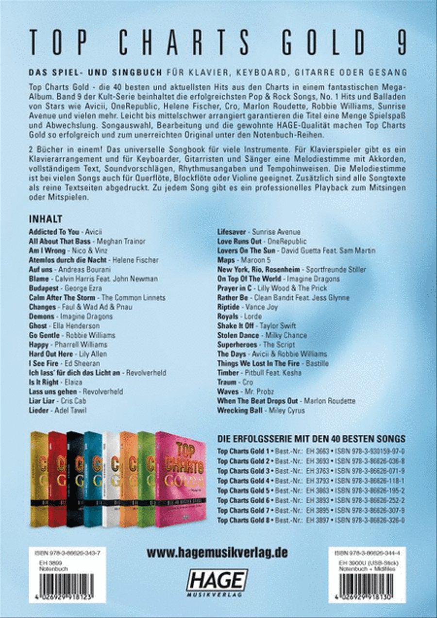 Top Charts Gold 9 Piano, Vocal, Guitar scores gallery preview page 6