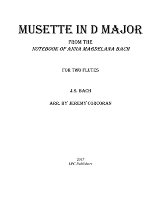 Book cover for Musette in D Major for Two Flutes