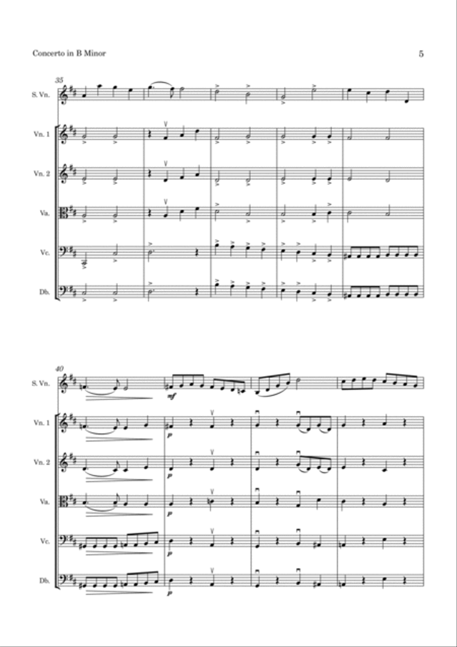 Violin Concerto in B minor Violin Concerto in B minor String Orchestra scores gallery preview page 6