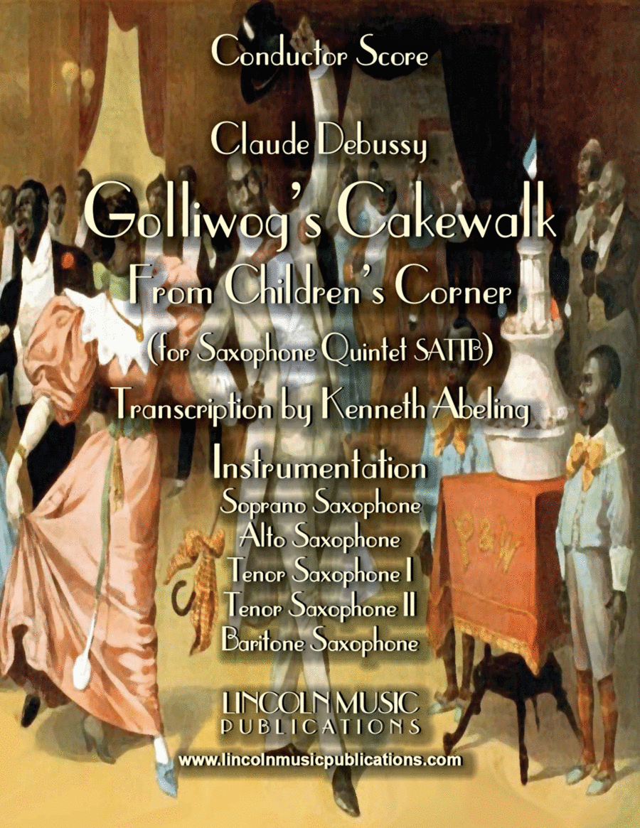 Debussy – Golliwog’s Cakewalk from Children’s Corner (for Saxophone Quintet SATTB) Saxophone Quintet scores gallery preview page 1