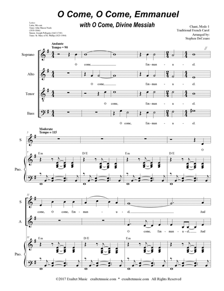 O Come, O Come, Emmanuel (with "O Come, Divine Messiah") (SATB) image number null