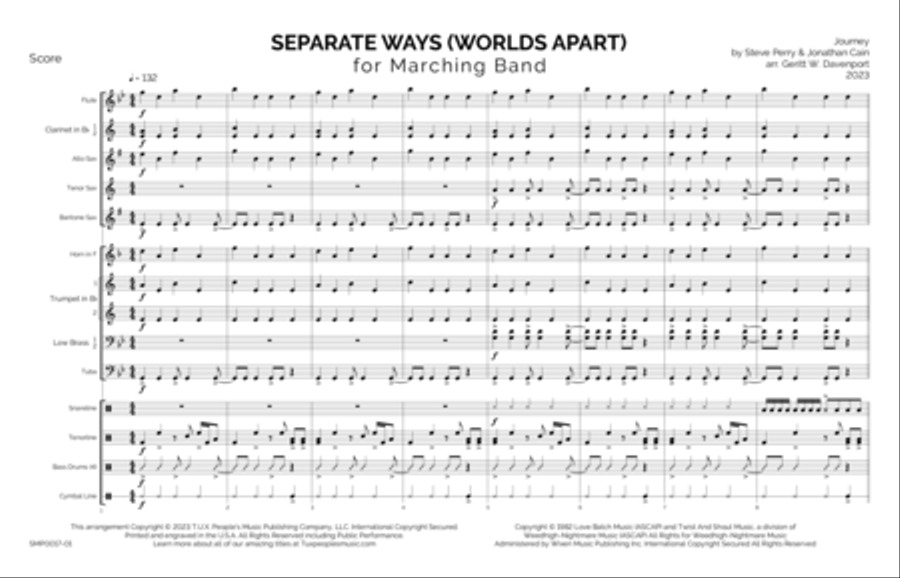 Separate Ways (worlds Apart) Marching Band scores gallery preview page 2