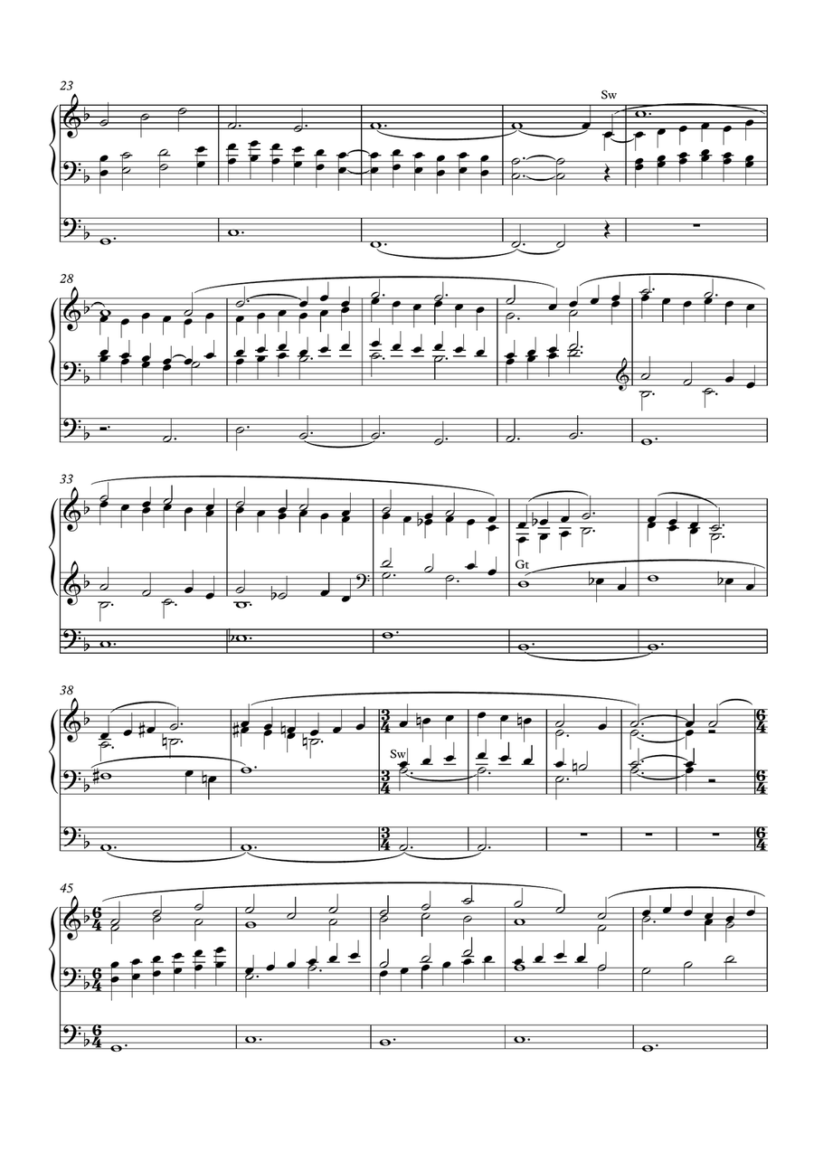 Organ Chorale Prelude on Crimond (The Lord's my Shepherd) by Simon Peberdy (original melody J.S.Irvi Organ Solo scores gallery preview page 2