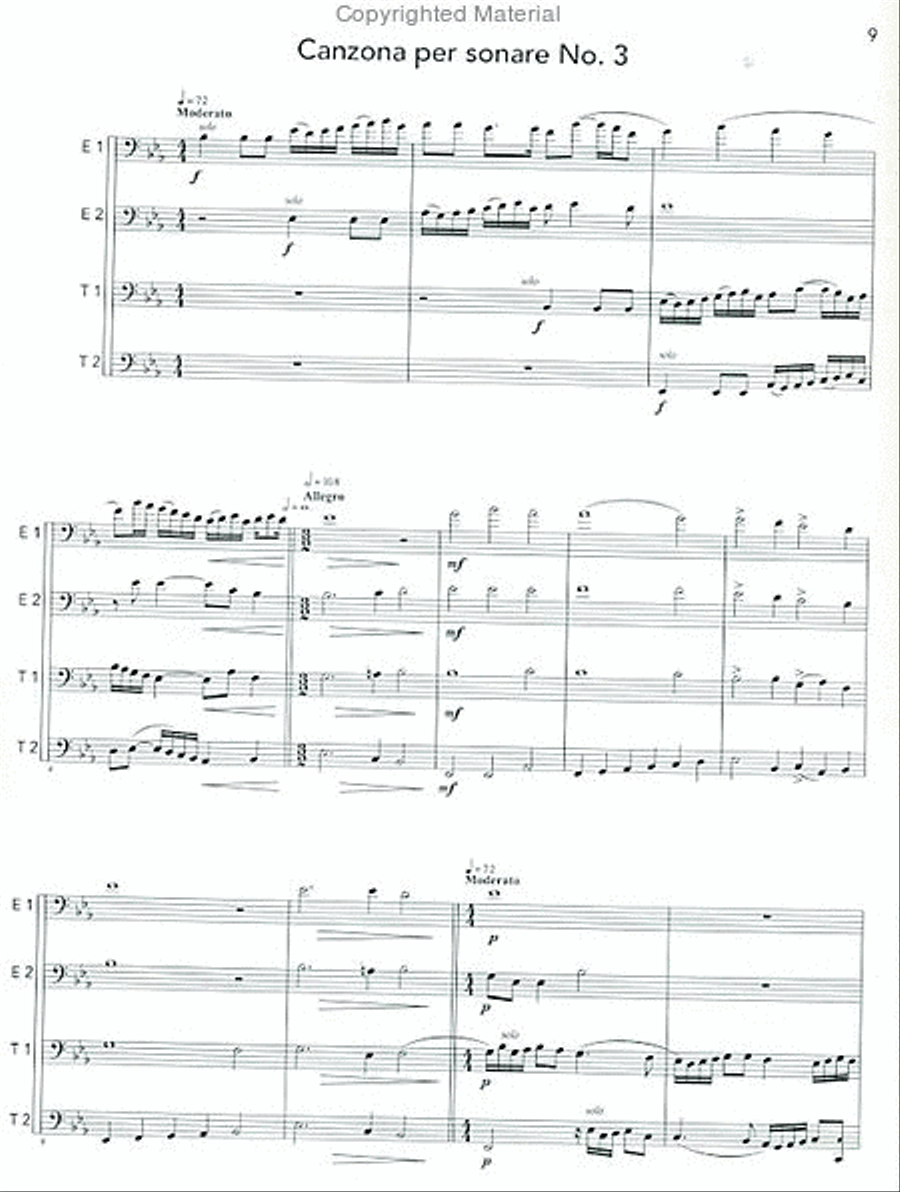 Quattro Canzoni Euphonium Quartet scores gallery preview page 4