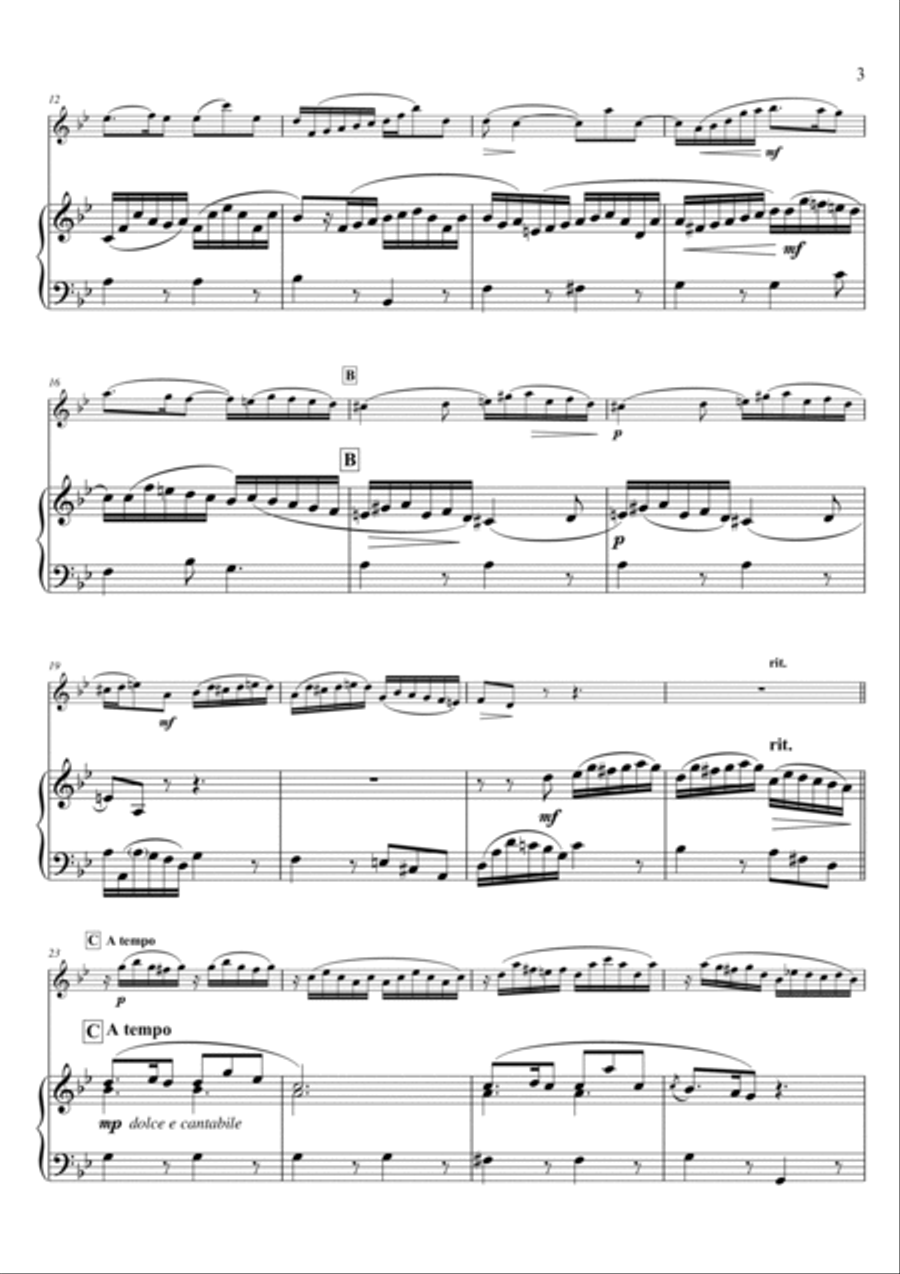 Siciliano for Flute and Piano Small Ensemble scores gallery preview page 4