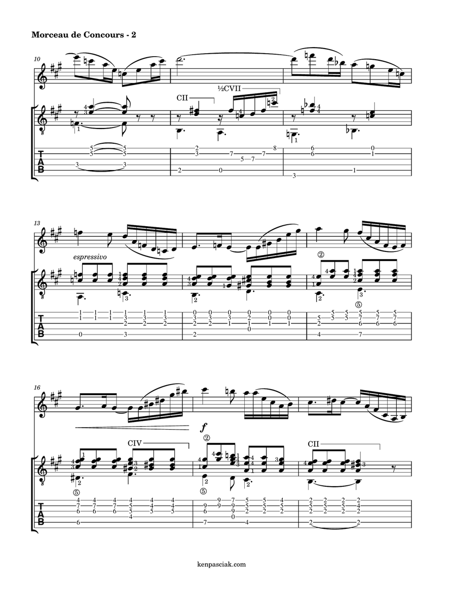 Morceau de Concours (for Violin & Guitar) String Duet scores gallery preview page 4